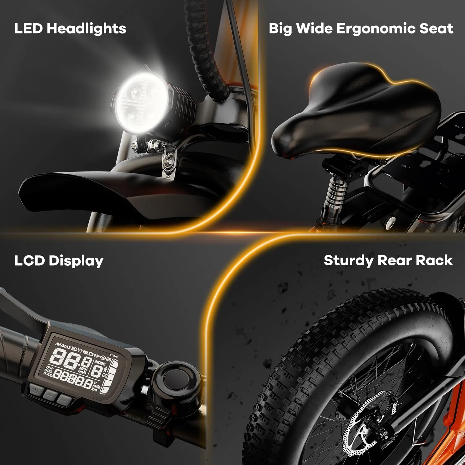 1000W Folding Electric Bike, 48V 20.8AH Large Removable Battery E-Bike, 30 MPH, 80 Miles Max Range, 20" Fat Tire Electric Bike for Adults, Adult Electric Bicycles for Commute