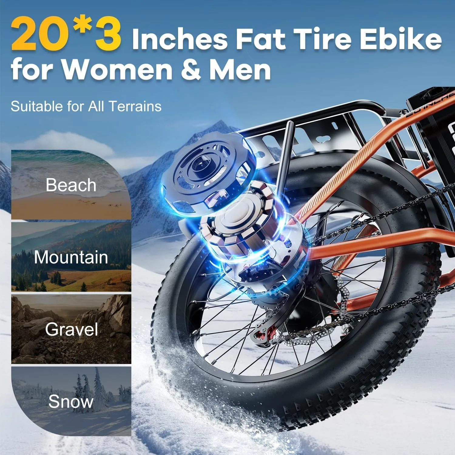 1000W Folding Electric Bike, 48V 20.8AH Large Removable Battery E-Bike, 30 MPH, 80 Miles Max Range, 20" Fat Tire Electric Bike for Adults, Adult Electric Bicycles for Commute