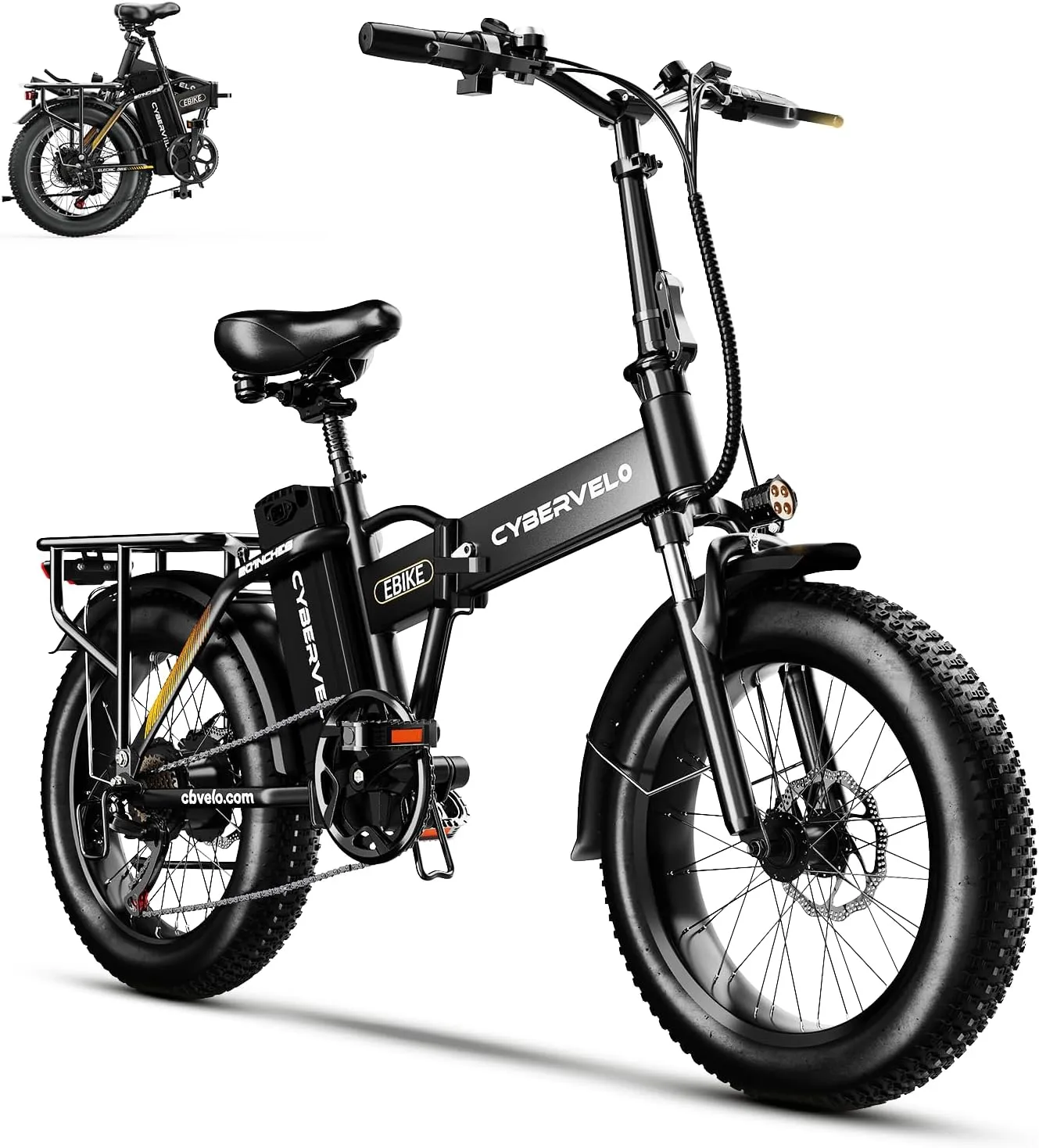 1000W Folding Electric Bike, 48V 20.8AH Large Removable Battery E-Bike, 30 MPH, 80 Miles Max Range, 20" Fat Tire Electric Bike for Adults, Adult Electric Bicycles for Commute