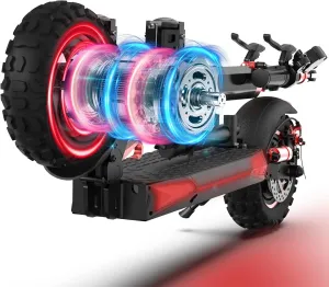 1200W Off-Road Electric Scooter Adults, 48V-18/21AH Motor & Battery, 11" All-Terrain Tires, Dual Suspension with Seat, 34 MPH Max Speed