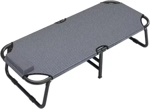 150kg Capacity Heavy Duty Camping Cot U-Legged Foldable Bed with Pillow Portable Sleeping Cot Sturdy Guest Beds for Office Home Patio Picnic Hunting and Hiking