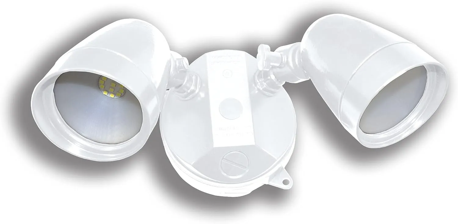 16754WH Outdoor 2000 Lumens LED Weatherproof Floodlight Kit, White