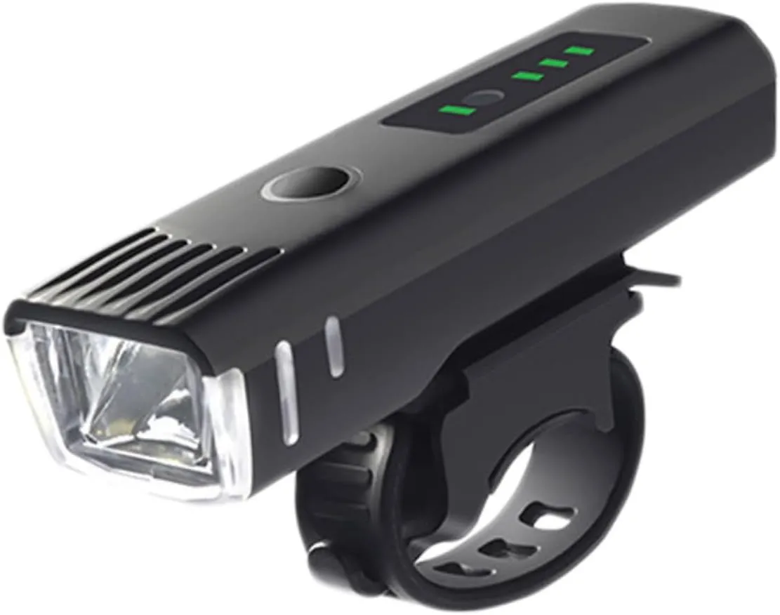 1pc Outdoor Cycling Handlebar Light Led Mountain Bike Headlight Sensor Portable Night Riding Lamp Easy Installation Meters Visibility Black