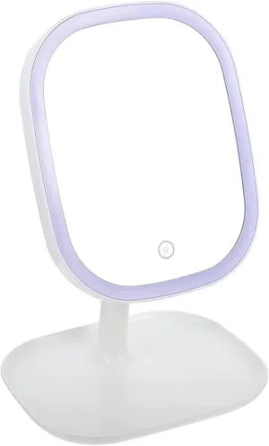 1Set LED Lighted Makeup Mirror Vanity Mirror with Color Temperatures for Bedroom and Bathroom Use Portable Design for Daily Grooming and Beauty Routine