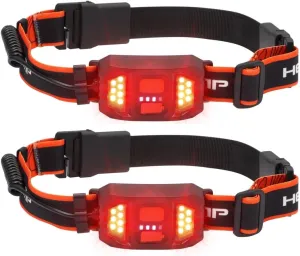2-Pack Led Headlamps with Rechargeable USB Batteries, Waterproof Headlights and Rear Warning Lights for Outdoors