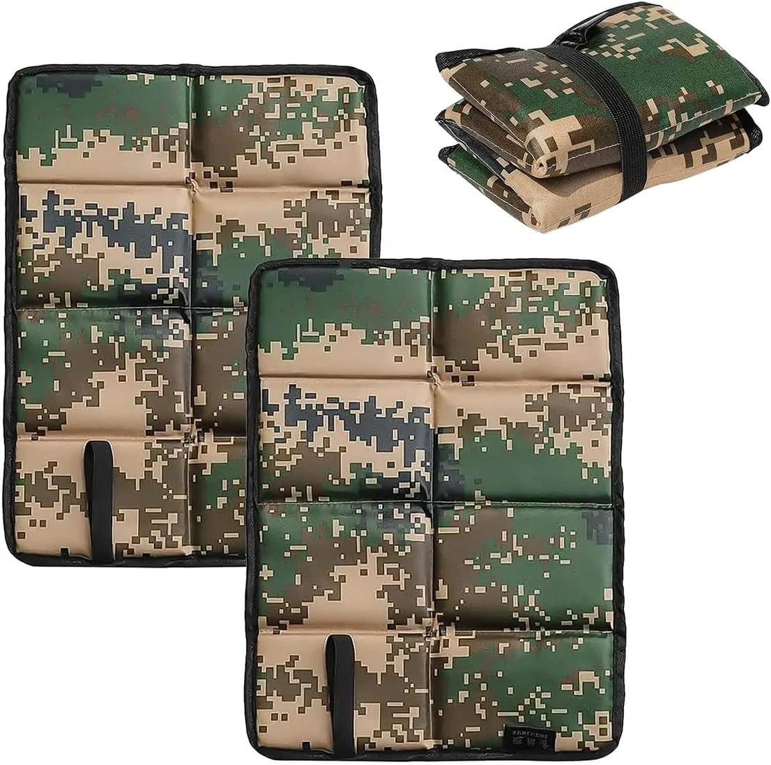 2 Pcs Folding Seats Portable Waterproof Cushions Sit Pad ，Thermally Cushion for Outdoor Stadium Seats Walkers Camping Park Picnic (Color : Camouflage)