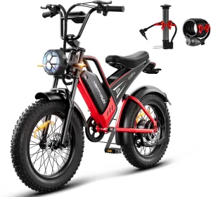 2000W Electric Bike for Adults, 48V 25Ah Removable Battery, Up to 35MPH and 75  Miles Range, 7-Speed Transmission, 20" Fat Tires Ebike, 3-Pedal-Assist Levels (G50Pro)