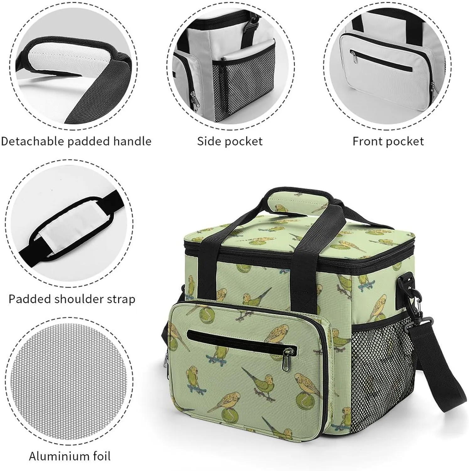22.5L Waterproof Soft Cooler BagInsulated Lunch Box for Camping Fishing Beach Road Trips