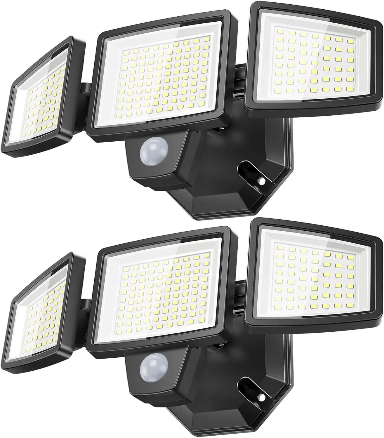 2Pack 65W LED Security Light Motion Sensor Outdoor Lights, 6500LM 3 Head LED Flood Lights Outdoor 6500K , IP65 Waterproof, Dusk to Dawn Flood Light, Motion Detected Lights for Outside Garage Yard