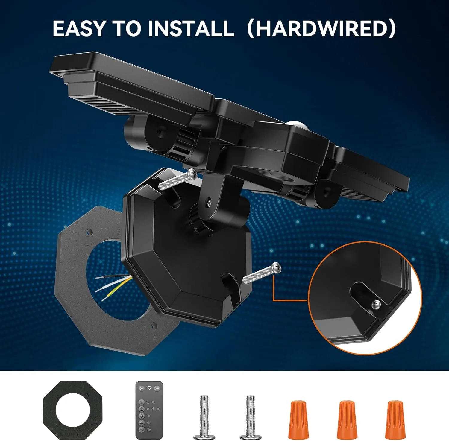 2Pack 65W LED Security Light Motion Sensor Outdoor Lights, 6500LM 3 Head LED Flood Lights Outdoor 6500K , IP65 Waterproof, Dusk to Dawn Flood Light, Motion Detected Lights for Outside Garage Yard
