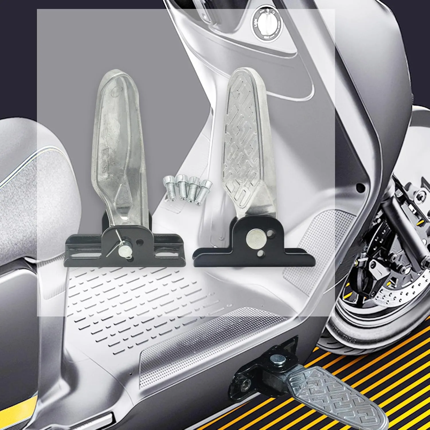 2Pcs Bike Rear Pedals, Foldable Foot Pegs, Rear Seat Footrest, Non Slip Bicycle Footrest Foot Plates Pedals for BMX Parts