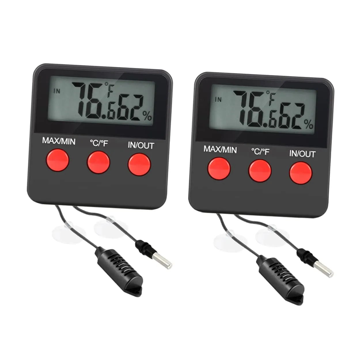 2Sets Digital Hygrometer Thermometer for Reptile Tanks Accurate Temperature Humidity Monitor for Indoor Use for Egg Hatching and Reptile Care