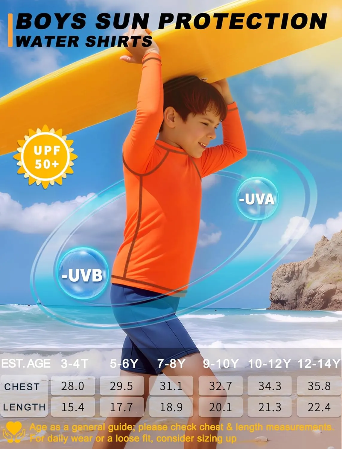 3 Pack Boys Rash Guard Swim Shirt Long Sleeve UPF 50  Sun Protection Kids Youth SPF Water Beach Swimwear Tops Quick Dry