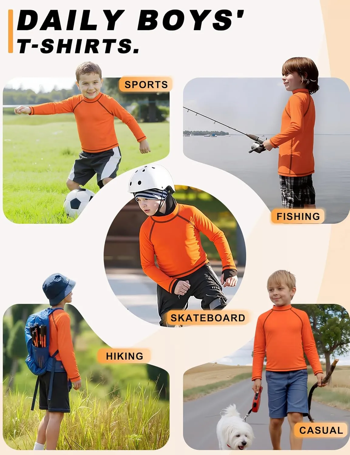 3 Pack Boys Rash Guard Swim Shirt Long Sleeve UPF 50  Sun Protection Kids Youth SPF Water Beach Swimwear Tops Quick Dry