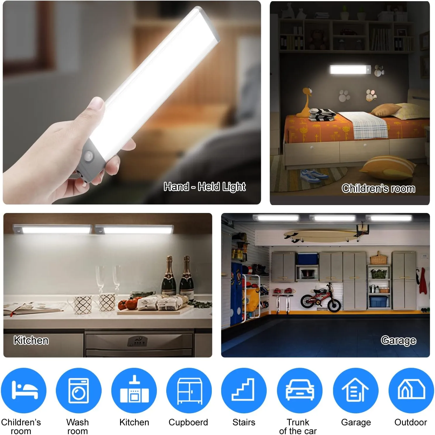30-LED Under Cabinet Lights,USB Rechargeable Kitchen Night Light,Battery Operated Counter Closet Lighting,Wireless Motion Activated Light for Cabinets Cupboard Pantry(Warm Light 2Pack