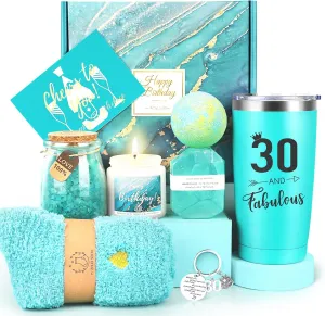 30th Birthday Gifts for Her, 30th Birthday Gifts for Women, 30 and Fabulous 30th Birthday Gift Ideas, 30 30th Birthday Gift Baskets for 30 Year Old Mom Sister Friend Wife Coworker Born in 1995