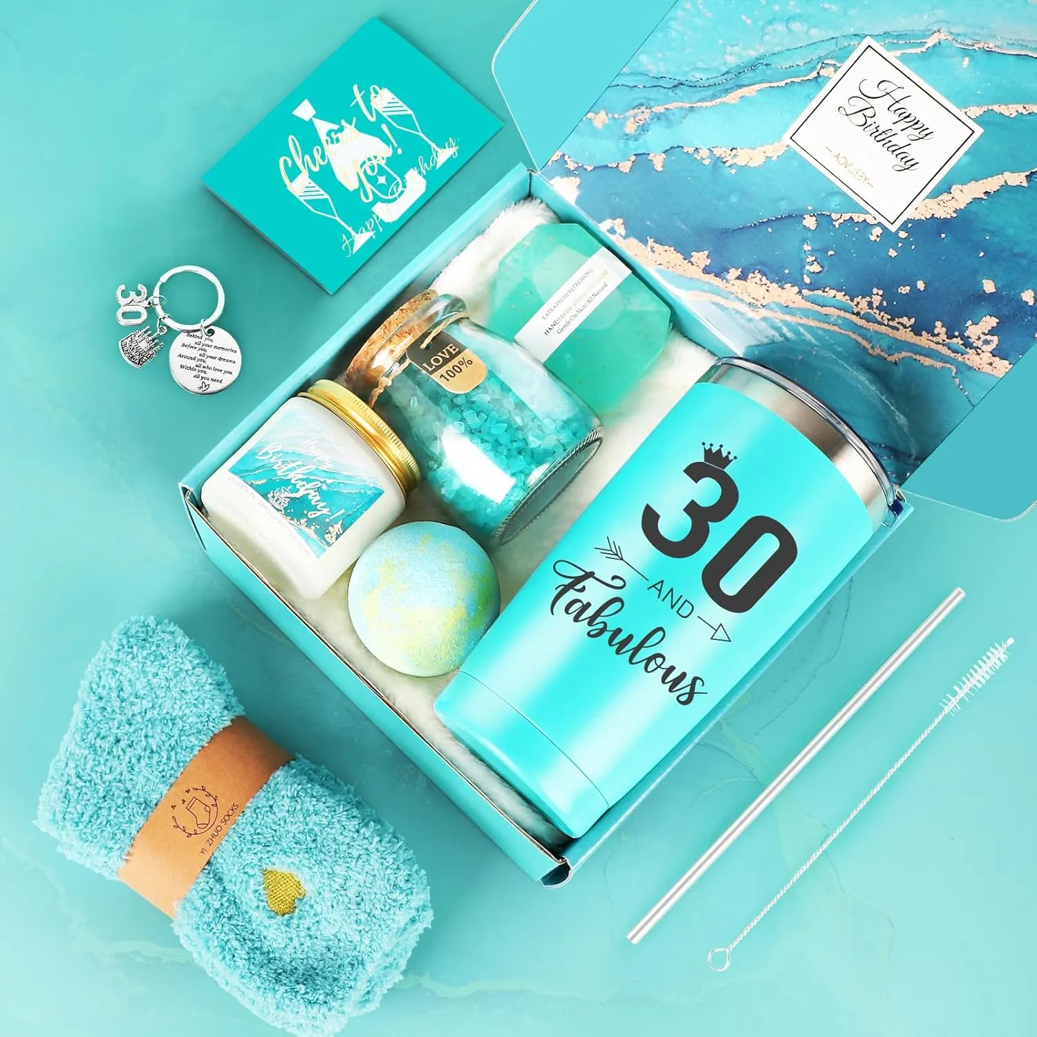 30th Birthday Gifts for Her, 30th Birthday Gifts for Women, 30 and Fabulous 30th Birthday Gift Ideas, 30 30th Birthday Gift Baskets for 30 Year Old Mom Sister Friend Wife Coworker Born in 1995
