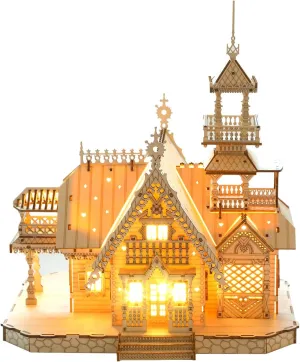 3D Puzzles for Adults & Teens – 267-Piece Wooden DIY Villa Wooden Model for Adults to Build, Brain-Teasing Puzzle Game for Any Occasion (Villa)