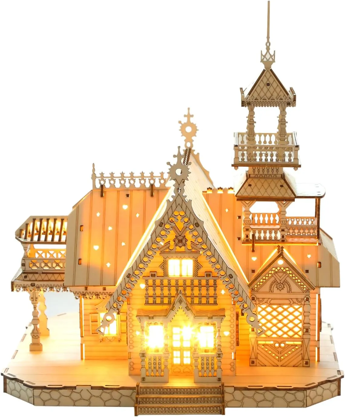 3D Puzzles for Adults & Teens – 267-Piece Wooden DIY Villa Wooden Model for Adults to Build, Brain-Teasing Puzzle Game for Any Occasion (Villa)