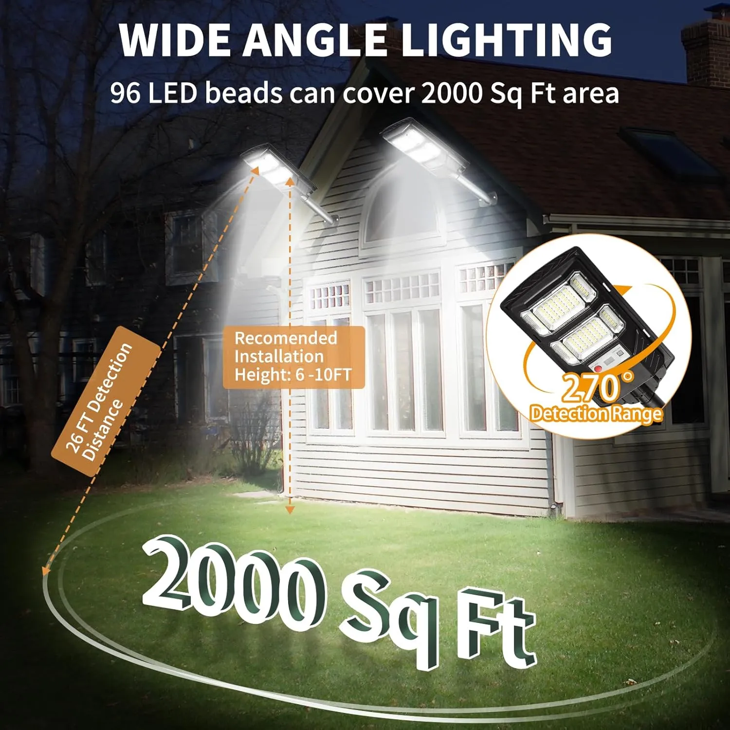 4 Pack LED Solar Street Lights Outdoor Waterproof Dusk to Dawn Solar Powered Flood Light Outside Security Lamp for Backyard Garden