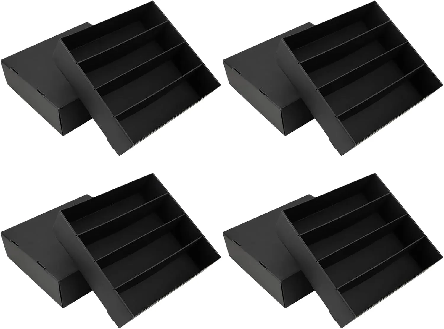 4 Pack Trading Card Storage Box, 3120 Count Card Storage Box Black Card Organizer Box Trading Card Box Sports Cards Storage Boxes for Storing Protecting and Organizing Soccer Basketball Game Cards