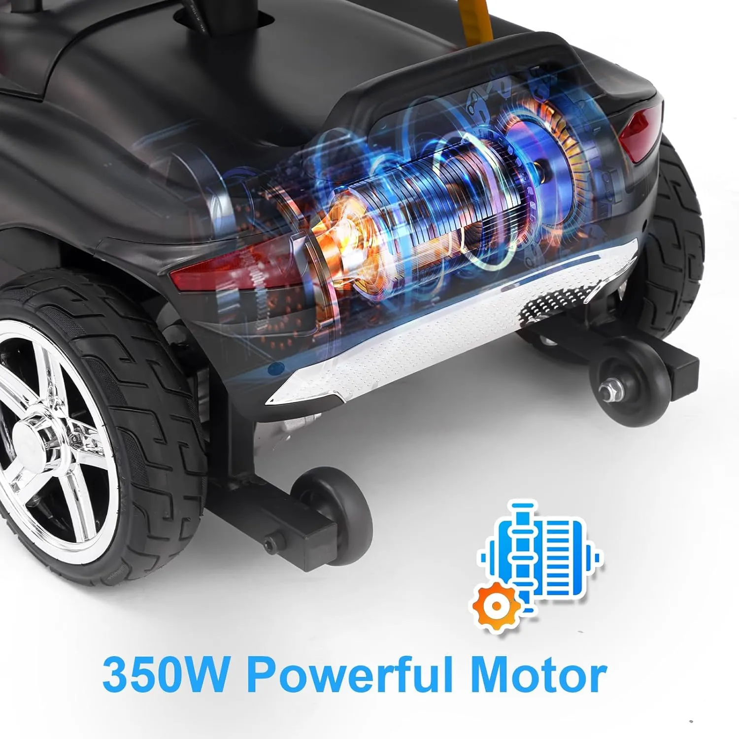 4 Wheels Eldryvon EV02 Electric Mobility Scooter for Seniors & Adult, 300Lbs All Terrain, Foldable Powered Wheelchair Device with Dual Basket, Rotating Seat (Red, EV02 Standard)