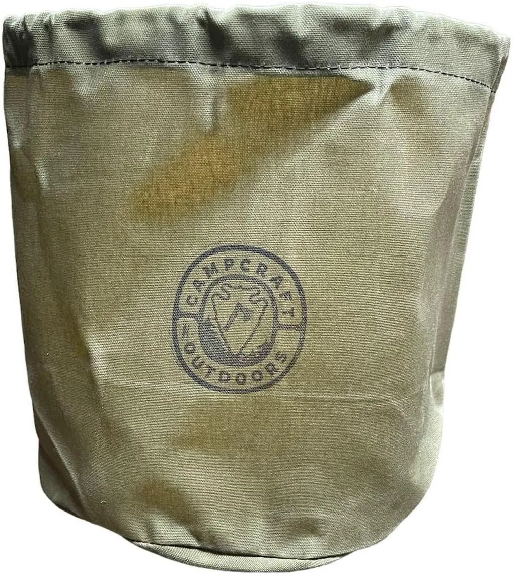 4QT Bushcraft Cookware Bag | Waxed Canvas Bushpot Pouch | Camp Kettle Storage Bag | Foragers Belt Pouch (4QT Bushpot Size)