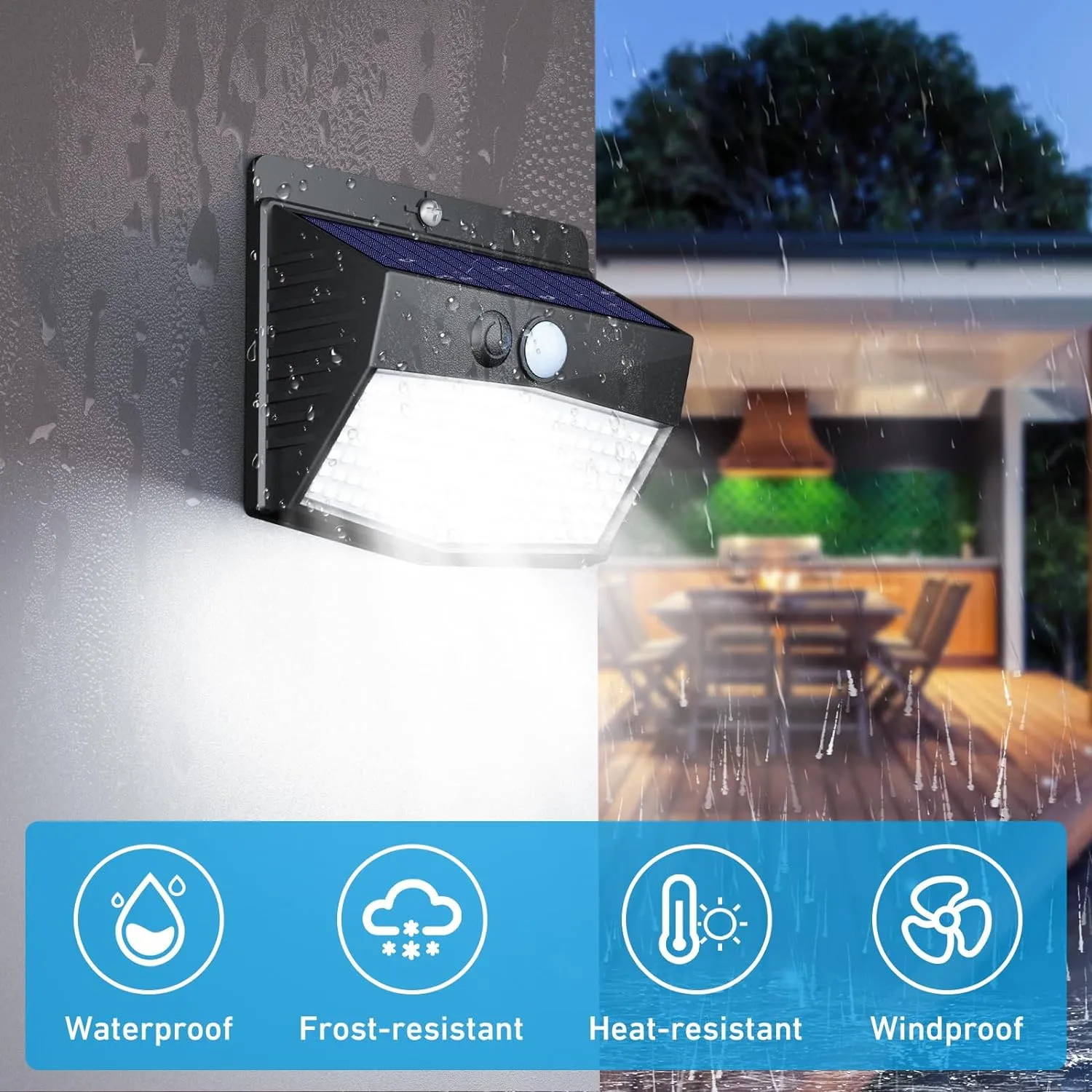 [6 Packs] Solar Lights Outdoor Motion Sensor Solar Security Lights Waterproof with 3 Lighting Modes Solar Powered Wall Lights Outside for Garden Fence Yard Deck