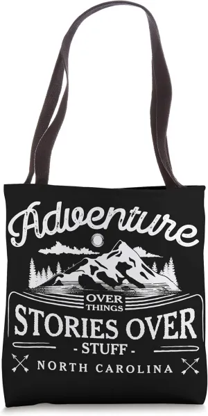 Adventure Over Things North Carolina Camping NC Camper Tote Bag