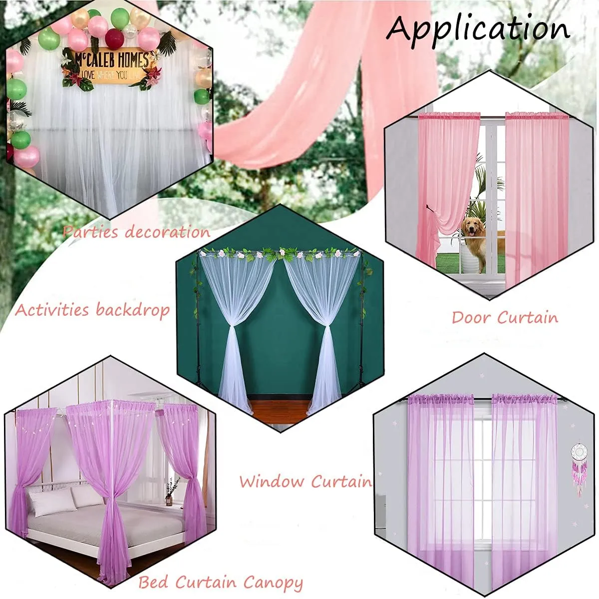 Akiky Princess Canopy Bed Curtains Bed Canopy Curtains with Lights for Queen Size Bed Drapes,8 Panels Canopies with Lights,Room Décor (Full/Queen, White)