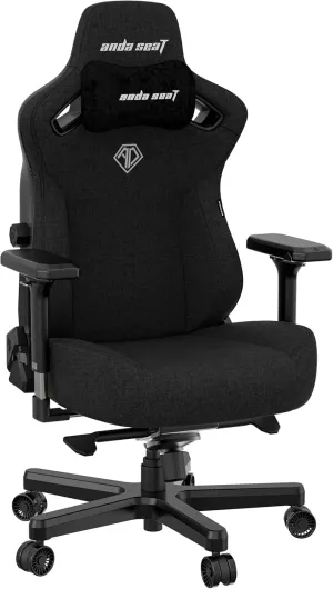 Anda Seat Kaiser 3 Large Gaming Chair for Adults - Ergonomic Black Fabric Gaming Seat with Lumbar Support, Comfortable Office Chairs with Neck Support - Heavy Duty Wide Computer Seat