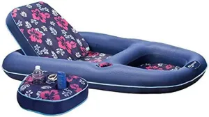 Aqua Campania Ultimate 2-in-1 Pool Float Lounge – Extra Large – Inflatable Pool Floats for Adults with Adjustable Backrest & Cupholder Caddy – Multiple Colors/Styles