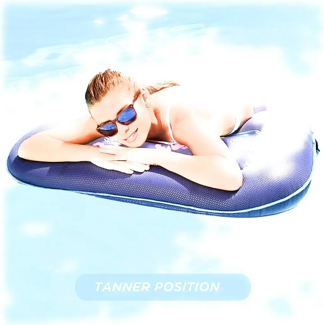 Aqua Campania Ultimate 2-in-1 Pool Float Lounge – Extra Large – Inflatable Pool Floats for Adults with Adjustable Backrest & Cupholder Caddy – Multiple Colors/Styles