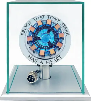 Arc Reactor MK1-1:1 Scale, DIY USB, LED Light, Vibration Sensor, No Assembly, Display Case Included Toy