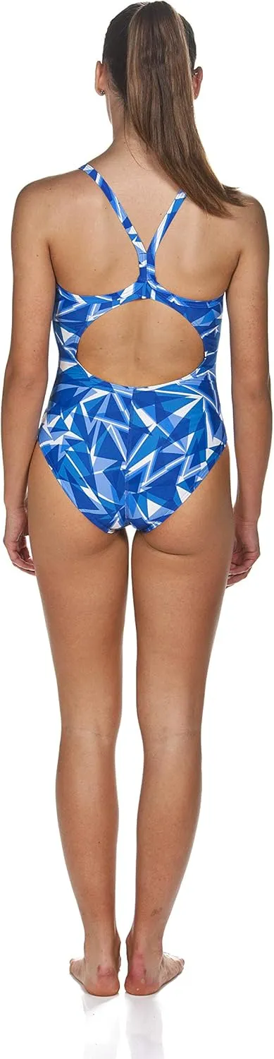 ARENA Women's Shattered Glass Light Drop Back MaxLife One Piece Swimsuit