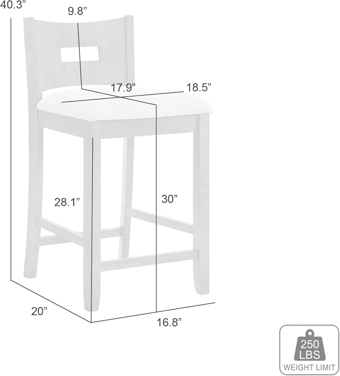 Armen living Ren 30 in. Amber Glow Bar Height Rubberwood Barstool with Ivory Fabric Seat