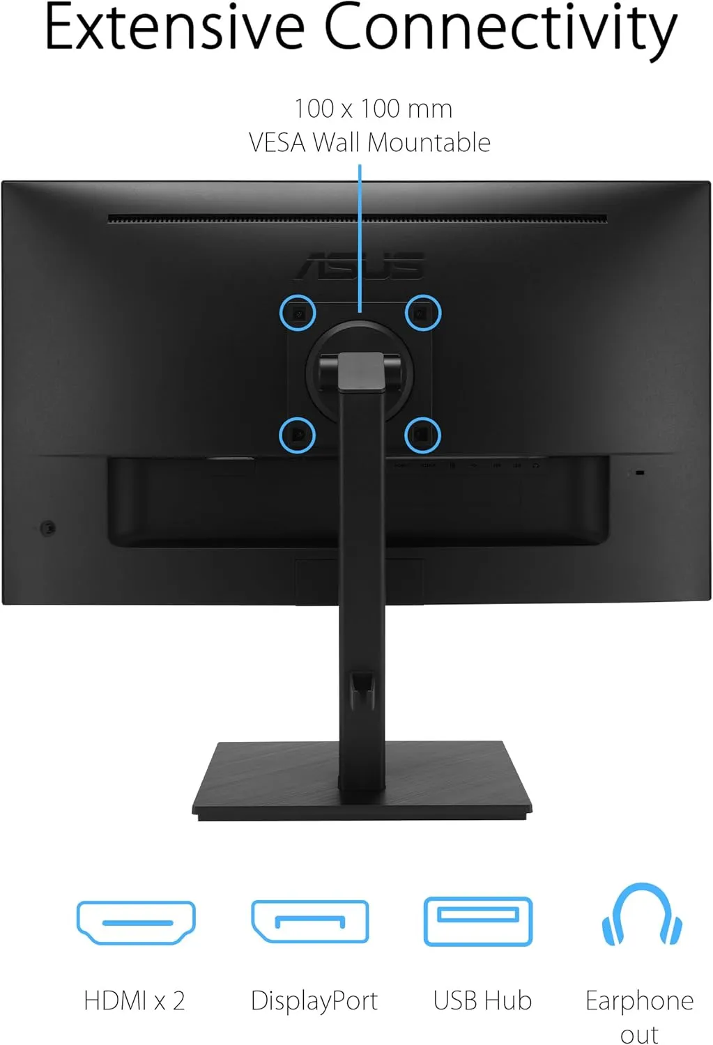 ASUS 27” 4K Business Monitor (VA27UQSB) - UHD (3840 x 2160), IPS, Frameless, HDR10, DisplayPort, Dual HDMI, Speakers, Eye Care, Ergonomic, pivot, swivel, height adjustable, DisplayWidget, 3yr warranty
