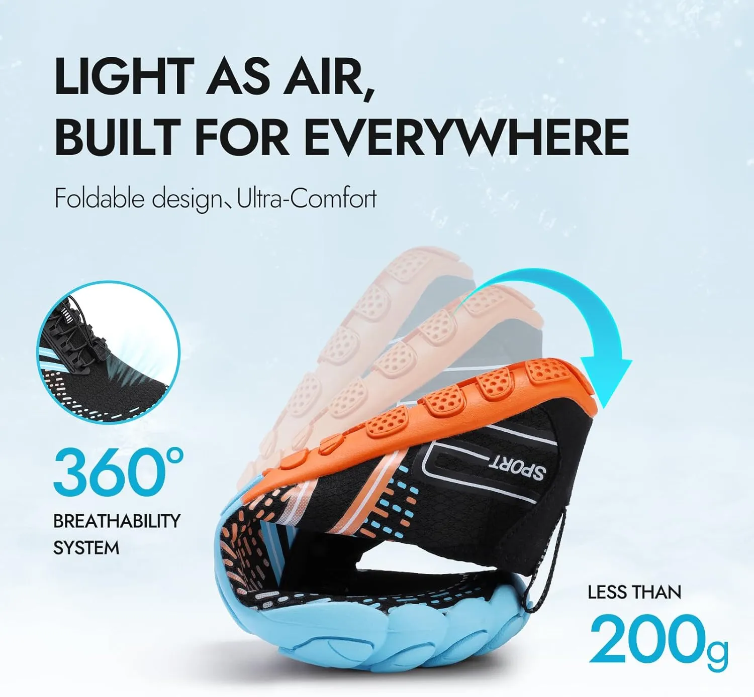 ATHMILE Hiking Barefoot Water Shoes for Women Men Beach Swim Aqua Pool River Quick Dry Athletic Wide Toe Outdoor Sport Kayaking Boating Rock Climbing Yoga Lake
