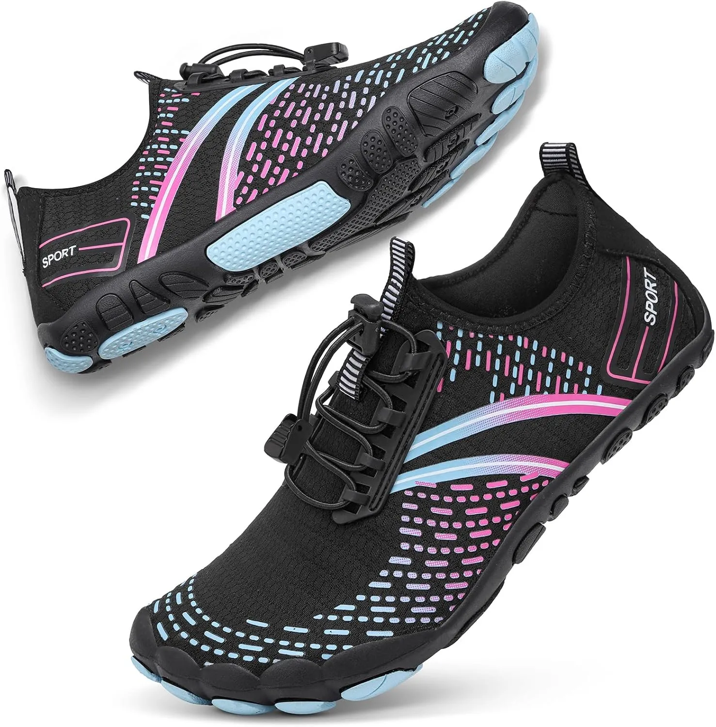 ATHMILE Hiking Barefoot Water Shoes for Women Men Beach Swim Aqua Pool River Quick Dry Athletic Wide Toe Outdoor Sport Kayaking Boating Rock Climbing Yoga Lake