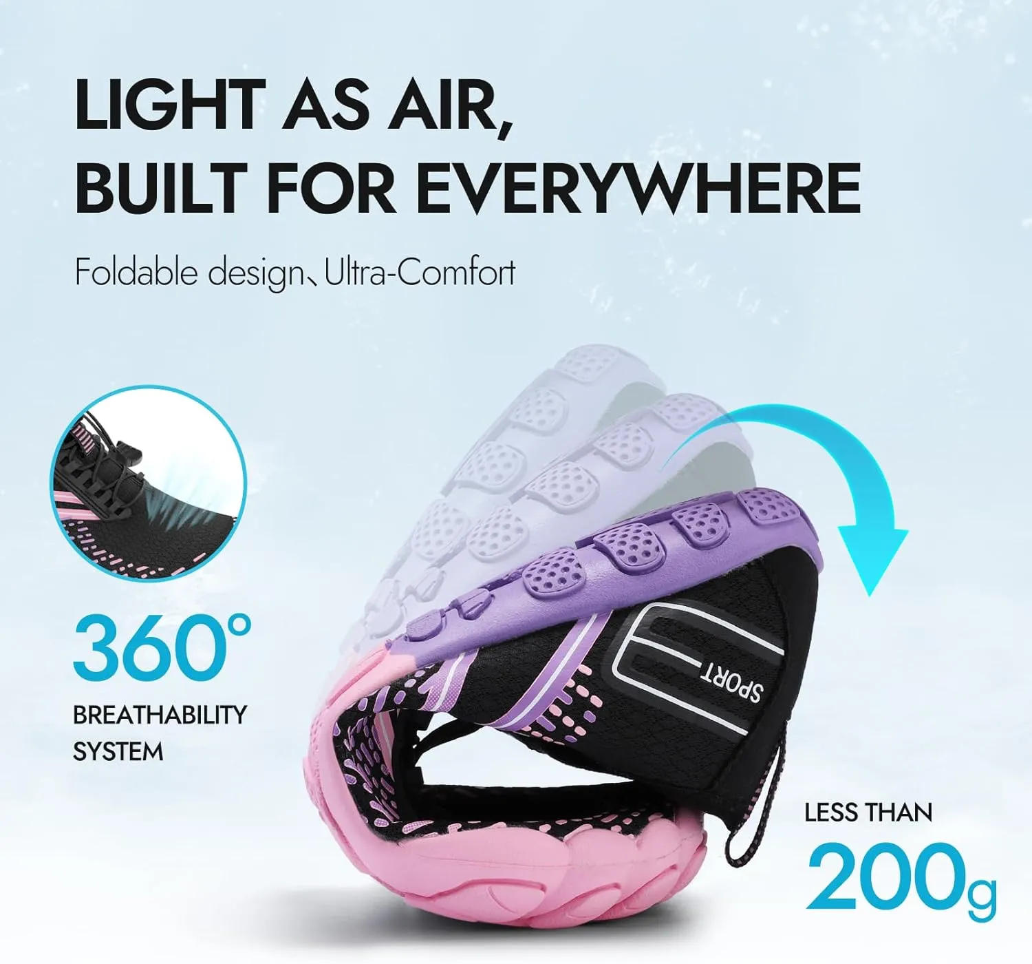 ATHMILE Hiking Barefoot Water Shoes for Women Men Beach Swim Aqua Pool River Quick Dry Athletic Wide Toe Outdoor Sport Kayaking Boating Rock Climbing Yoga Lake
