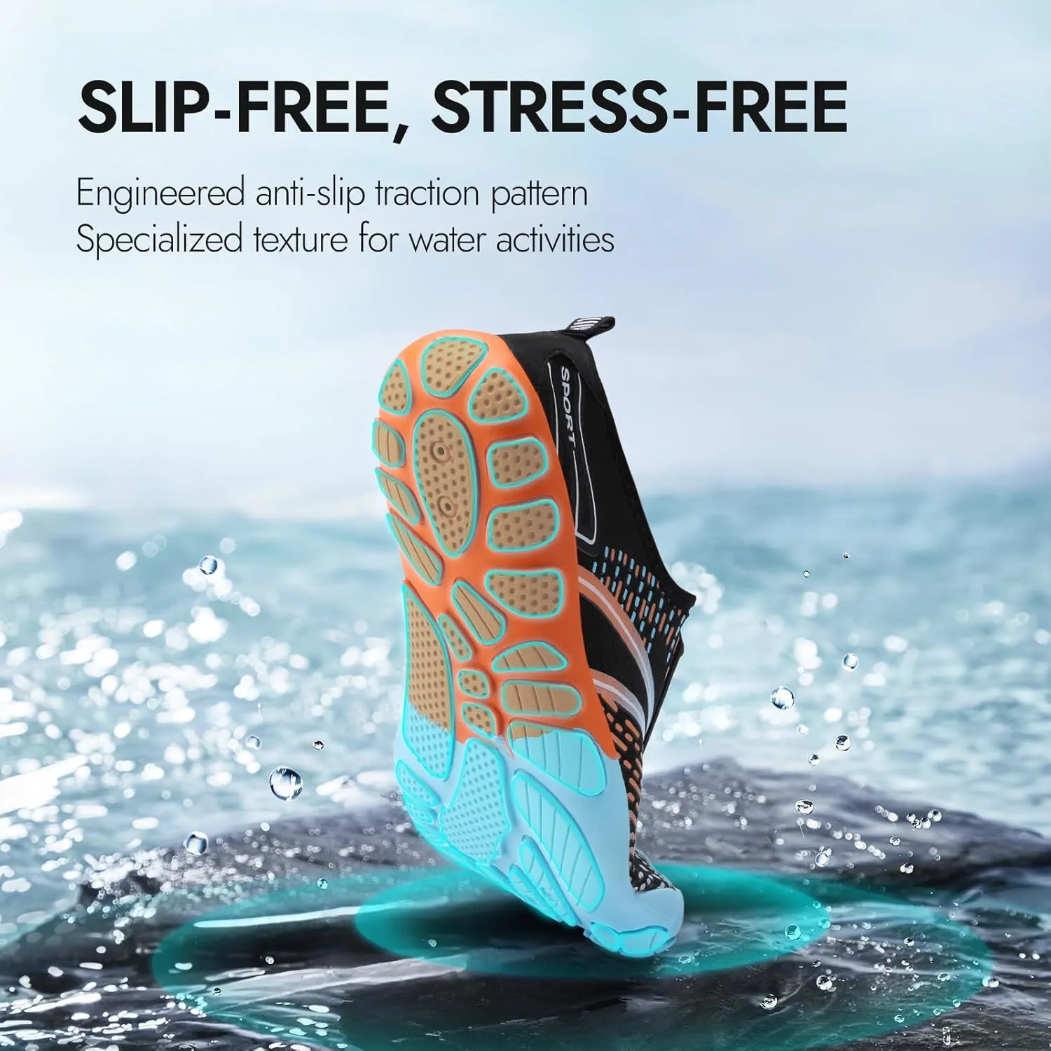ATHMILE Hiking Barefoot Water Shoes for Women Men Beach Swim Aqua Pool River Quick Dry Athletic Wide Toe Outdoor Sport Kayaking Boating Rock Climbing Yoga Lake