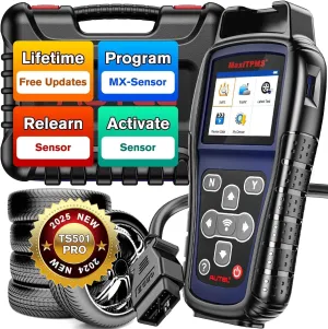 Autel MaxiTPMS TS501 PRO, 2025 TPMS Programming Tool Same as TS508, Up of TS501 TS408S, Relearn Activate 99% TPMS Sensors, Program Autel MX-Sensor 315/433MHz, TPMS Reset & Diagnostics, Lifetime Update