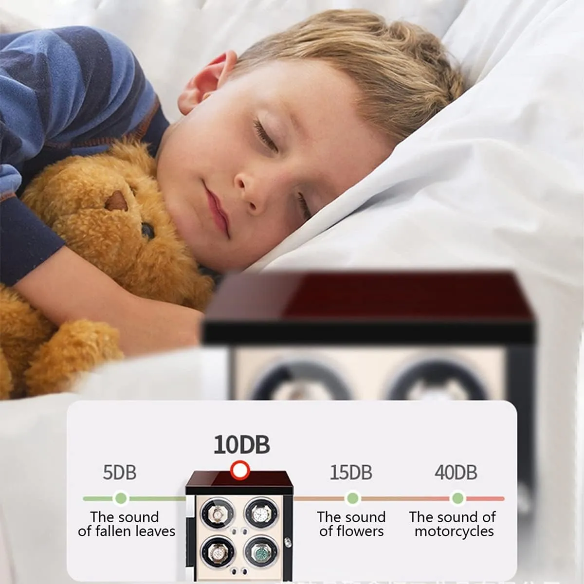 Automatic Watch Winder Box with Adjustable Pillows and LED Lights - Watch Display Storage for Men and Women, Open/Close Function, Ideal for Keeping Watches Organized