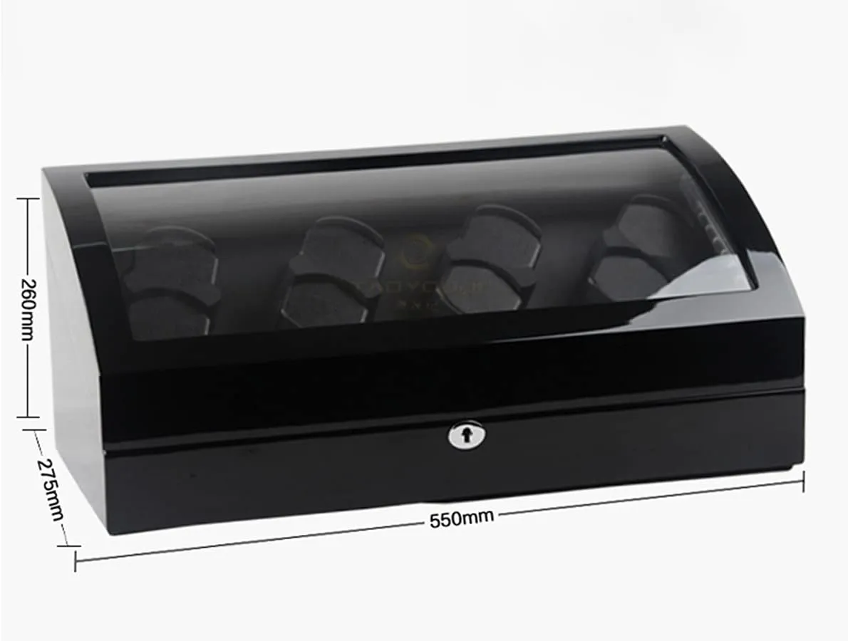 Automatic Watch Winder Storages Large Capacity Watch Winder Display Box with LED Lights Quiet Motor Memory Latex Watch Pillow (C 8 8)