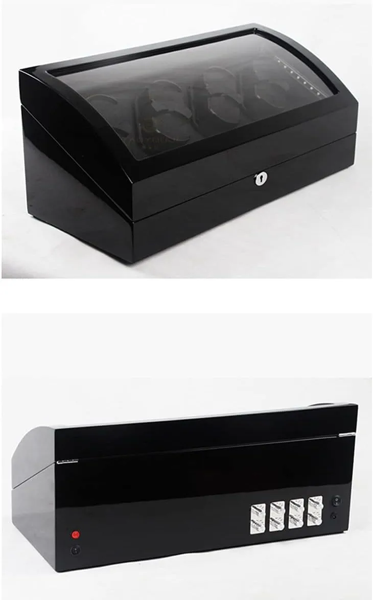 Automatic Watch Winder Storages Large Capacity Watch Winder Display Box with LED Lights Quiet Motor Memory Latex Watch Pillow (C 8 8)