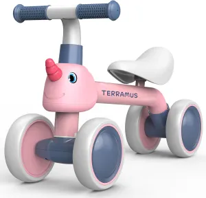 Baby Balance Bike for 1 Year Old Gifts Boys Girls - Toys for 12-24 Month Toddler Balance Bike, No Pedal 4 Wheels Infant Baby Walker Pre-School First Riding Bike, Best First Birthday Gifts