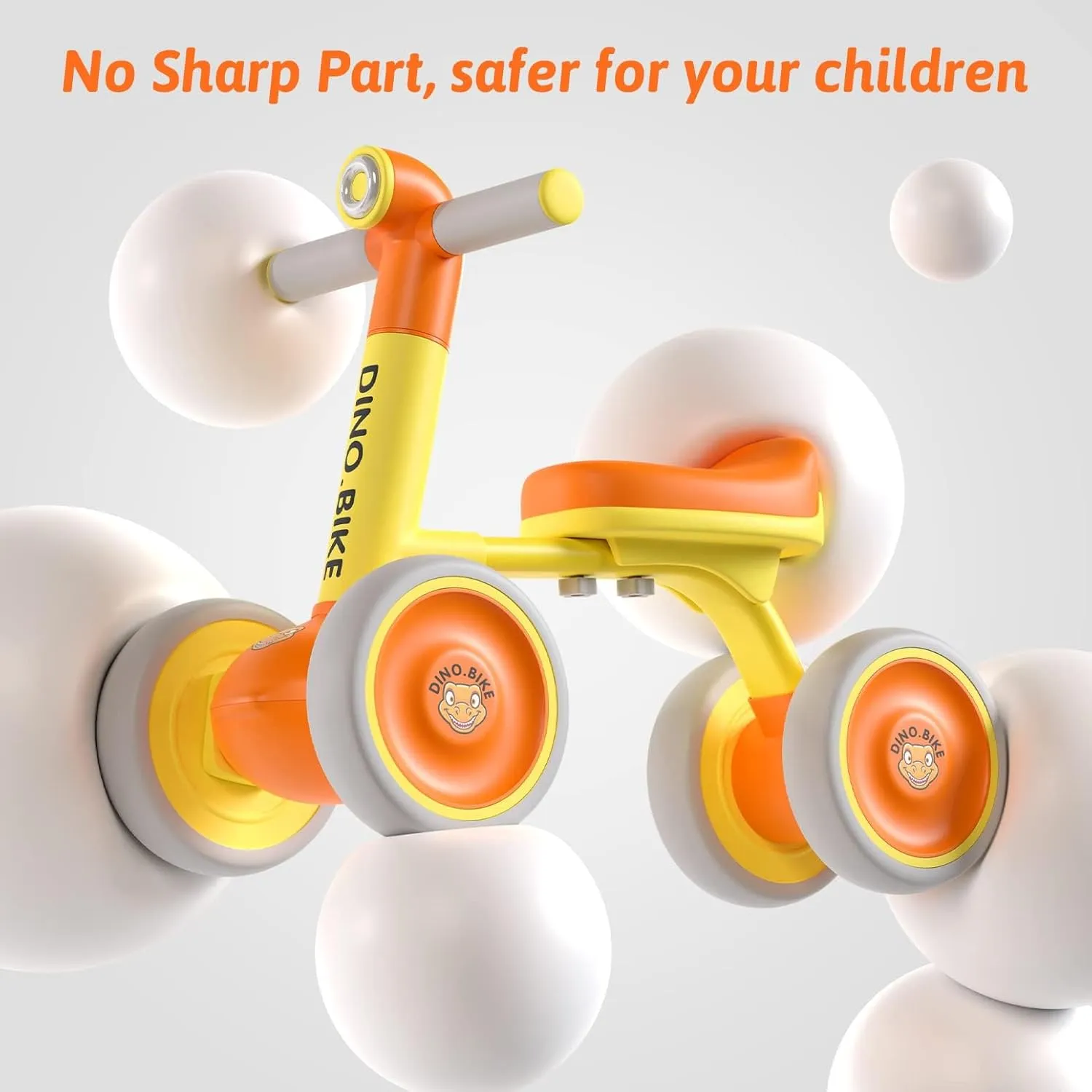 Baby Balance Walker Bike for Toddler: 4 Wheels Pre-School First Bike Walk and Ride On Toys - Ideal 1st Birthday Gifts for 12-24 Months Boys & Girls