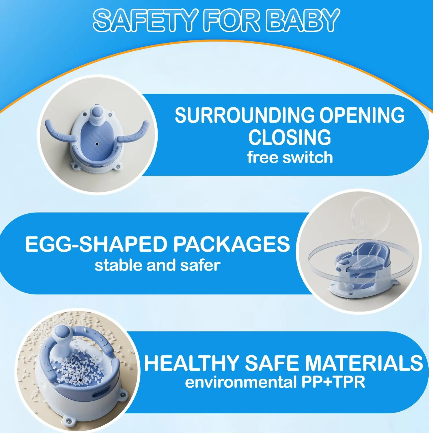Baby Bath Seat, Baby Bath Seat for 6 Months & Up, Baby Bathtub Seat with Secure Suction Cups, Non-Slip Infant Bath Seat,Blue