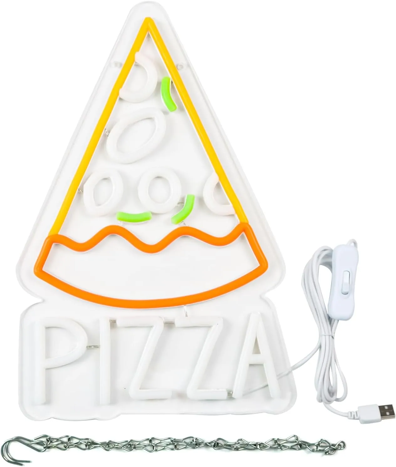 Balanar Pizza Neon Sign for Pizzeria Business Decor Pizza Shaped Neon Sign Pizza LED Neon Light for Restaurant Kitchen Store Party Gift USB Powered Size 13.8 * 9.1inches