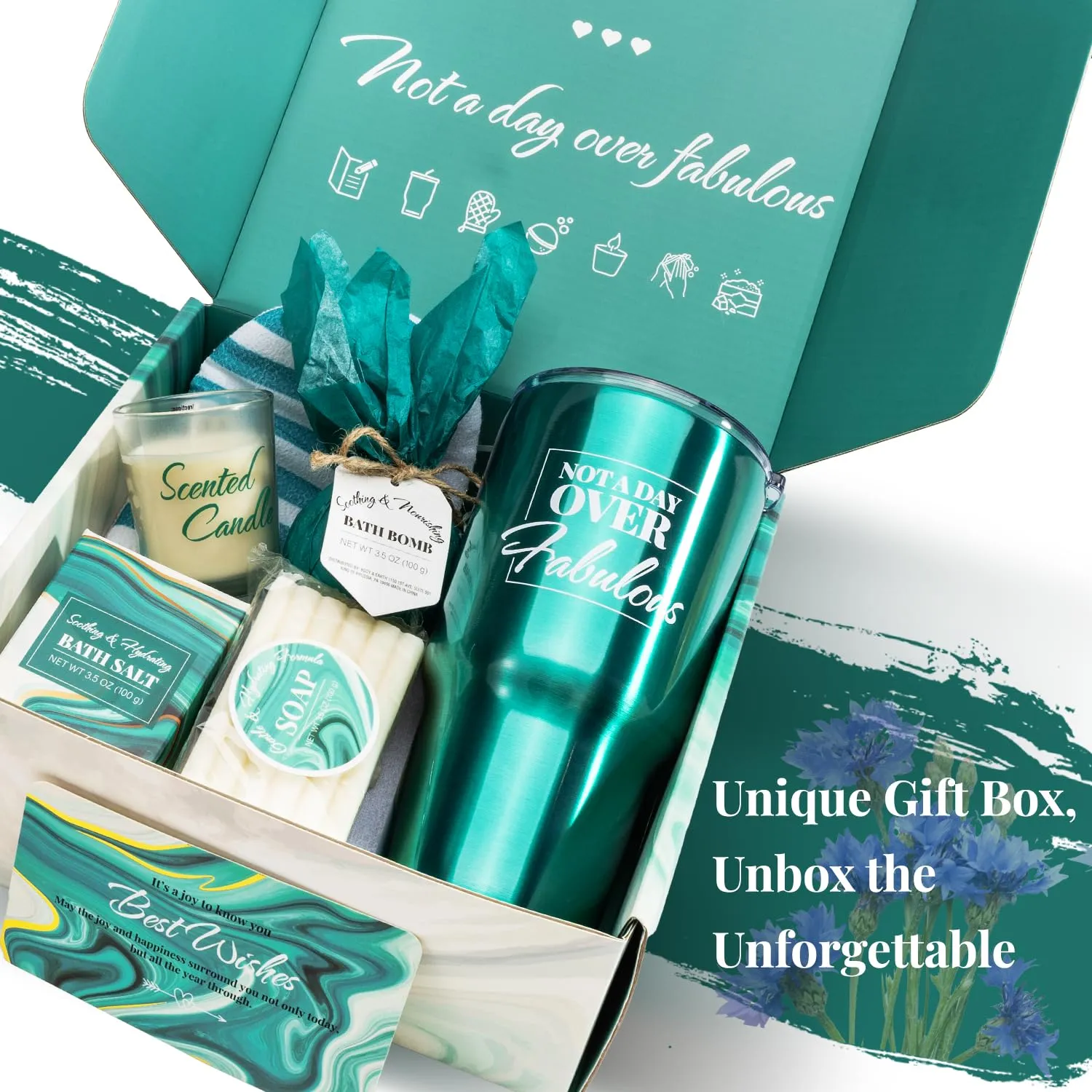 Bath Sets for Women Gift BODY & EARTH Gift Baskets for Women 8pcs Womens Christmas Gifts for Tumbler with Straw Birthday Gifts Mothers Day Gifts for Mom